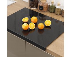 LISM-Acryl snijplank voor op het aanrecht, transparante snijplank met opstaande randen, verdikte antislip transparante acryl snijplank, geschikt voor aanrechtbladen in huis (45 x 30 cm) (groot formaat) - zwart.
