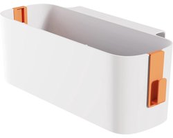 LISM-Hoogslaper met hangend nachtkastje, opbergbox en hangmand met twee afneembare haken (oranje)