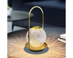 LISM-LED-bureaulamp, dimbaar, draadloze aanraakbediening, instelbare kleurtemperatuur (drie kleuren), draagbare kristallen bureaulamp, Geschikt voor binnen- en buitengebruik.