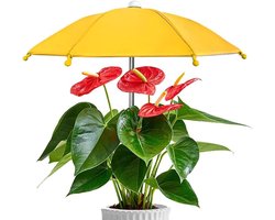 LISM-Mini metalen plantenparasol 27x35cm – UV-beschermend, windbestendig, met grondpinnen | Geschikt voor binnen- en buitengebruik, biedt bescherming tegen de zon.
