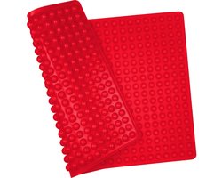 LISM-Siliconen bakmat (1,2 cm) mini halfronde siliconen mat Geschikt voor hondenkoekjes, herbruikbare ovenmat, hittebestendig en voedselveilig, BPA-vrij (rood).