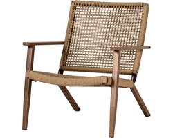 Lisomme Dion Tuinstoel Bruin - Hout - Rotan - met Armleuningen - Tuin Fauteuil - Buiten - Lounge Tuinstoel