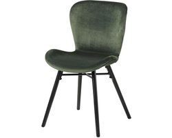 Lisomme Fem Eetkamerstoel Groen - Velvet - Fluweel - Zwart Metalen Poten - Industrieel