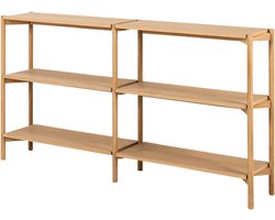 Lisomme Floris Houten Boekenkast - Open Kast - Wandkast - 3 Planken - Massief Eikenhouten Poten - Scandinavisch - 169 x 30 x 88,4 cm
