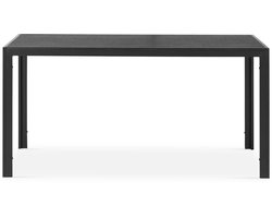 Lisomme Stan tuintafel zwart - 150 x 90 cm - Buiten tafel - Polywood - Aluminium - voor Tuin of Terras