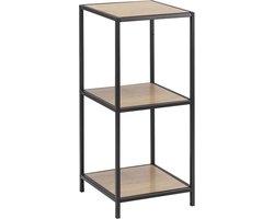 Lisomme Vic Industriële Open Kast - Metaal - Houten Planken - Laag - Stellingkast - 37 x 35 x 83 cm