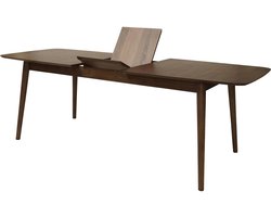 Lisomme Victor Houten Eettafel Walnoot - Uitschuifbaar - Verlengbaar tot 219,5 cm - Japandi - Donkerbruin - 180 x 90 cm