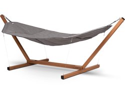 Lisomme Viggo hangmat met standaard - lichtgrijs - staand - buiten - metaal