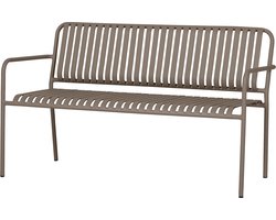 Lisomme Zahra Tuinbank Bruin - Metaal - Spijlenbank - Voor Buiten - Duurzaam en Weerbestendig - 2-3 Personen - 140 cm