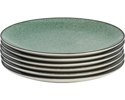 Lite-Body Hermes Dinerborden - Set van 6 stuks - Ø26 cm - Stoneware - Mintgroen spikkel
