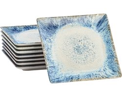 Lite-Body Hermes gebaksbordjes - Set van 8 stuks - 16 cm - Licht Blauw