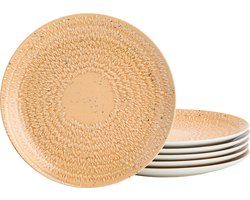 Lite-Body Hermes Ontbijtbord , Dessertbord - Set van 6 stuks - Ø20 cm - Stoneware - Terra