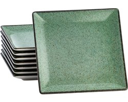 Lite-Body Hermes streetfood , tapas borden - Set van 8 stuks - 16 cm - Mintgroen spikkel