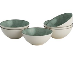 Lite-Body Kom - 500ml - set van 6 - Mintgroen spikkel