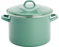 Lite-Body Magnus Soeppan/Stamppotpan met deksel - 24cm/8l - Emaille - Olijf groen - Inductie en gas