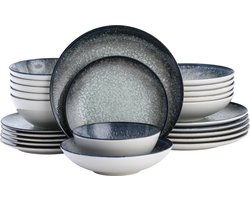 Lite-Body Serviesset - Zwart Groen Grijs - 6 personen - 24 delig
