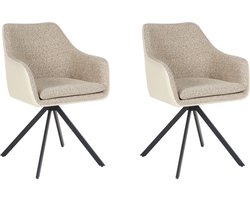 LITHIA - Set van 2 stoelen - Taupe - Polyester
