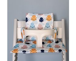 LITTLE-BUNNY kussenset voor STOKKE Tripp Trapp stoel Octopus - stoelkussen - rugkussen en zitkussen - baby kussen