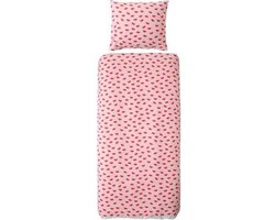 Little Diva - Dekbedovertrek Kisses|kusjes|lippenprint 140x200CM roze