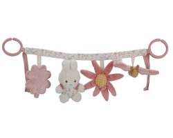 Little Dutch Nijntje Wagenspanner Lucky Blossom – Miffy - Roze wagenspanner met zachte figuurtjes en bloemen – Inclusief rammelaar, spiegeltje en knisperende details – Stimuleert zintuigen en motoriek onderweg – Eenvoudig te bevestigen