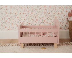 Little Dutch Poppenbed – Soft Flowers – Roze Hout