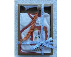Little Lion 5-delige newborn kledingset met handgemaakte speenkoord - Jongens - Newborn kleding - Baby - Babykleding - Babyshower cadeau - Kraamcadeau