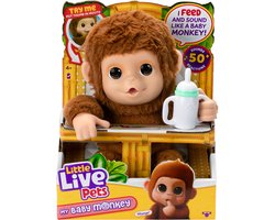 Little Live Pets - My Baby Monkey Mango - Interactieve pluchen knuffelaap