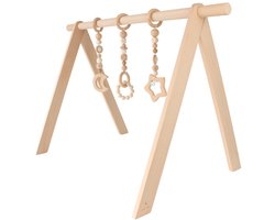Little Moon Houten Babygym – Baby Speelgoed – Inclusief Houten Hangers – Vanaf 0 Maanden