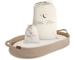 Little Moon Verschoonmand XL – Aankleedkussen – Incl. Matras en 2 Matrashoesjes – Verschoonkussen – Natural Sand