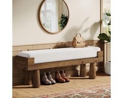 LITTLE TREE Gestoffeerde Bank - Bedbank - 120 x 30 x 45 cm - Stof en rubberhouten poten - Modern - Comfortabel gevoerd zitvlak - Multifunctioneel voor hal en slaapkamer