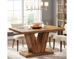 LITTLE TREE Houten Eettafel - 120x80x75 cm - Voor 4 personen - Notenbruin - Stevig voetstuk - landelijk design - voor thuisgebruik en kleine woonruimtes