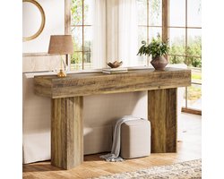 LITTLE TREE Ingangsconsoletafel - Smal Lang Sofabanktafel Achter Sofa - 35 X 85 X160 cm - Modern Industrieel Ontwerp - Bruin​