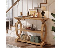 LITTLE TREE - Landelijke Sidetable - 105x30x80 cm - Massief Hout - 3 planken - Bruin