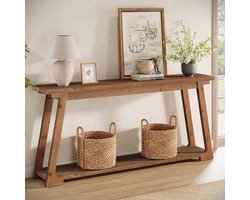 LITTLE TREE Massief houten sidetable -160 X 30 X 83 cm - X-poten - Landhuis stijl - Voor gang en woonkamer - Kantelbeveiliging