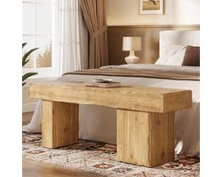 LITTLE TREE Multifunctionele bank - 120 x 30 x 45 cm - Massief hout - Boerderijstijl - Roestbruin - Geschikt voor entree, woonkamer en slaapkamer