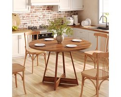 LITTLE TREE Ronde Eettafel - 100x100x75 cm - Houten Keukentafel - Industrieel - Voor 4 personen