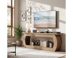 LITTLE TREE TV-meubel 165 cm - Landelijke Stijl - Houten Met Opbergruimte - Lichtbruin- TV-kast voor Binnen