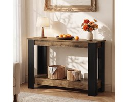 Little Trees Consoletafel - Smalle Haltafel - Industrieel - Zwart Bruin - Modern Boerderij - 120 x 37 x 15 cm - Voor Gang En Woonkamer