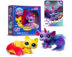 Littlest Pet Shop Figurenset, diertjes #487 #488, Pet Pairs, Twisted Tails, beweegbare staartjes, verzamelbaar 4+