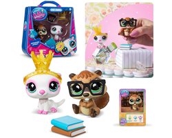 Littlest Pet Shop Figurenset, huisdieren #417 #418 BOOKS en BLING + accessoires, verzamelbaar 4+