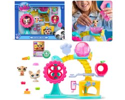 Littlest Pet Shop Fun Factory figuren set, dieren + accessoires, beweegbare figuren 4+