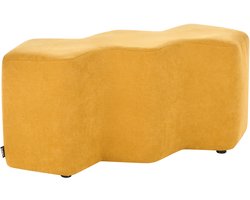 LITTLETON - Gestoffeerd bankje - Mosterdgeel - Polyester
