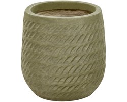 LIVADIA - Bloempot - Olijfgroen - 19 cm - Vezelklei
