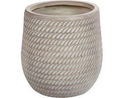 LIVADIA - Bloempot - Taupe - 27 cm - Vezelklei