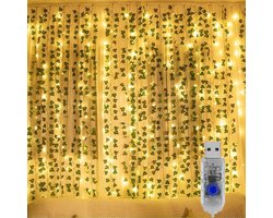 Livano Klimop Slinger - Met Led Lichtjes - Met Lichtjes - Klimop Kunstplant - Plant Slinger - Hangplant Kunstplanten - Fairy Lights - String Lights - Bedroom - Nep Klimop - Warm Wit