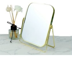 Livano Make Up Spiegel - Opmaakspiegel - Staande Spiegel - Tafelspiegel - Tafel - Goud