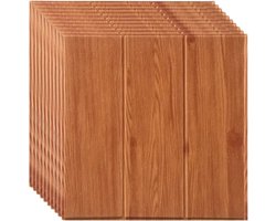 Livano Wandpaneel - Zelfklevend - Wandpanelen - Woonkamer - Badkamer - Rode Houtnerf - 20 Stuks - 35x35cm