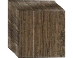 Livano Wandpaneel - Zelfklevend - Wandpanelen - Woonkamer - Badkamer - Zwarte Houtnerf - 20 Stuks - 35x35cm