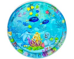 Livano Waterspeelmat - Watermat - Baby - Speelmat - Binnen - Buiten - Kraamcadeau - Opblaasbaar - Blauw
