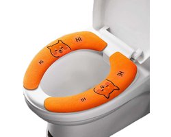 Livano Wc Bril Hoes - Toiletbril Cover - Toiletbril - Wc Deksel - Wasbaar - Verwarmde Wc Bril - (Niet Elektrisch) - Zacht - Oranje - Vos